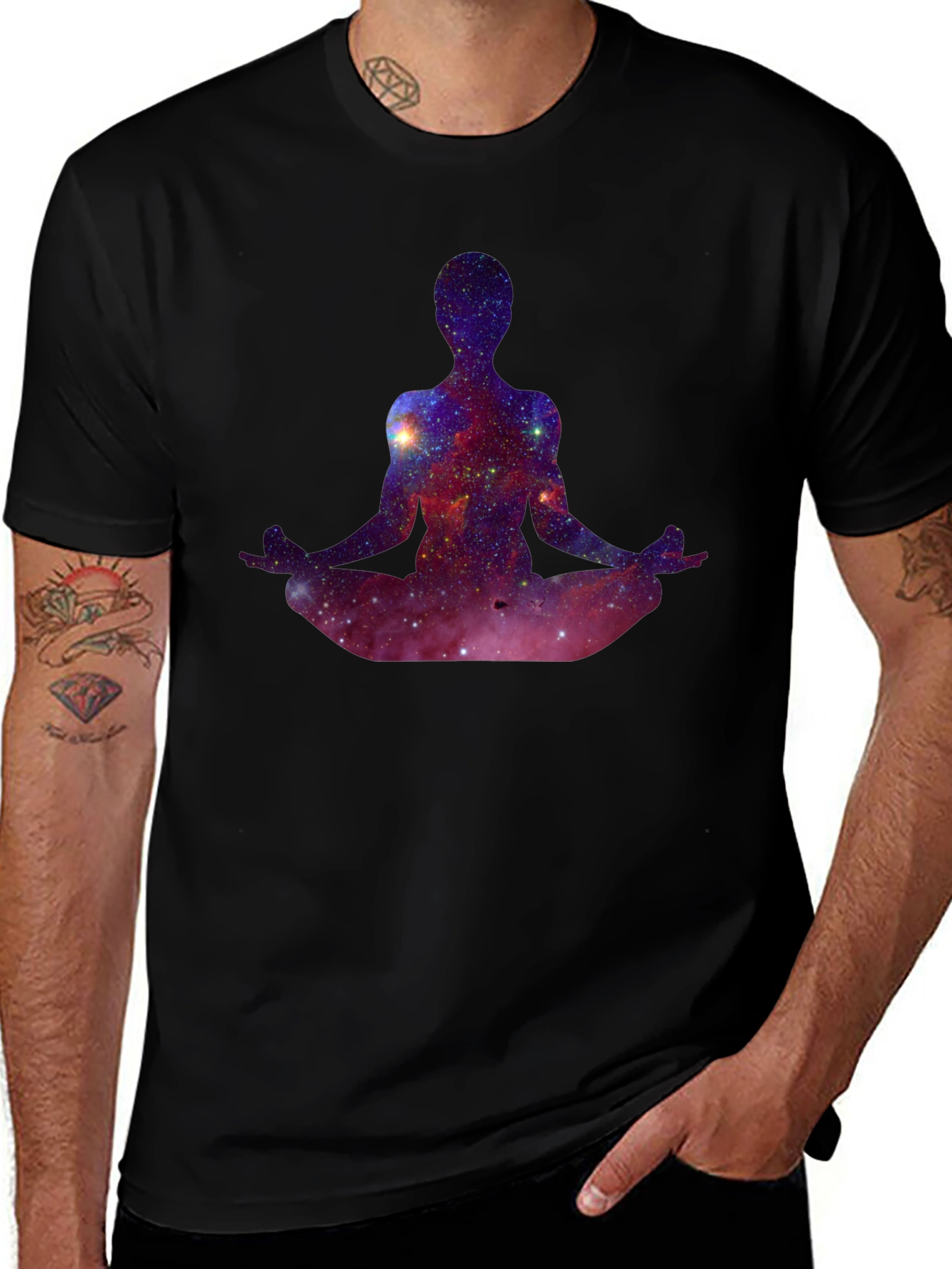 Cosmic Meditation T-Shirt - Galaxy Yoga Tee