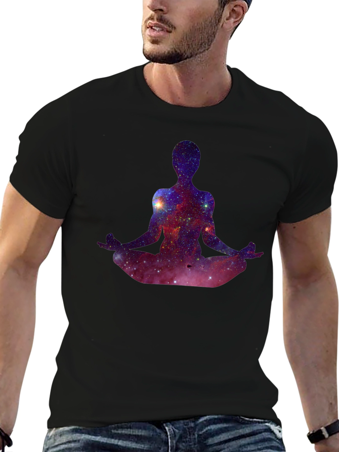 Cosmic Meditation T-Shirt - Galaxy Yoga Tee