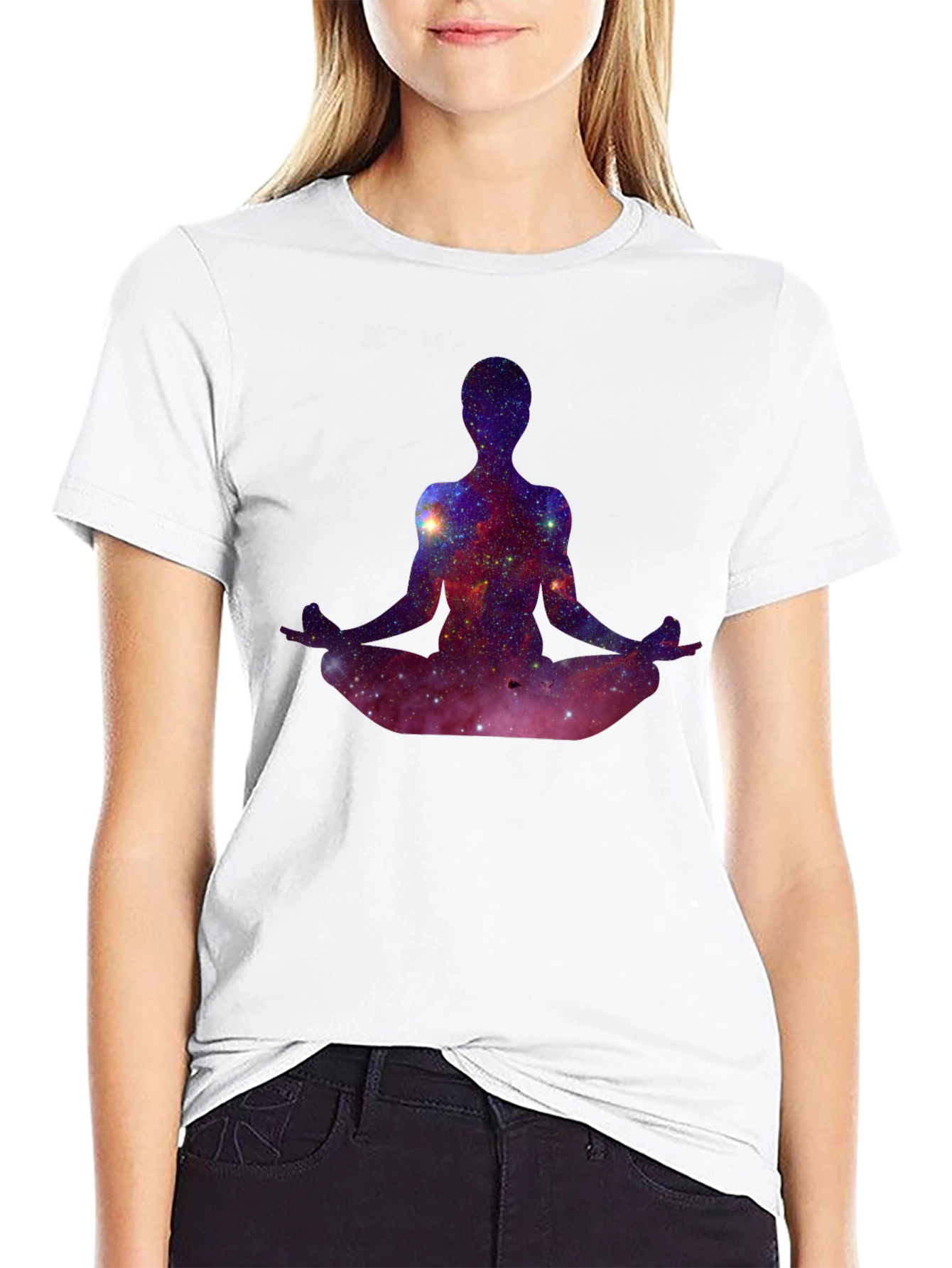 Cosmic Meditation T-Shirt - Galaxy Yoga Tee