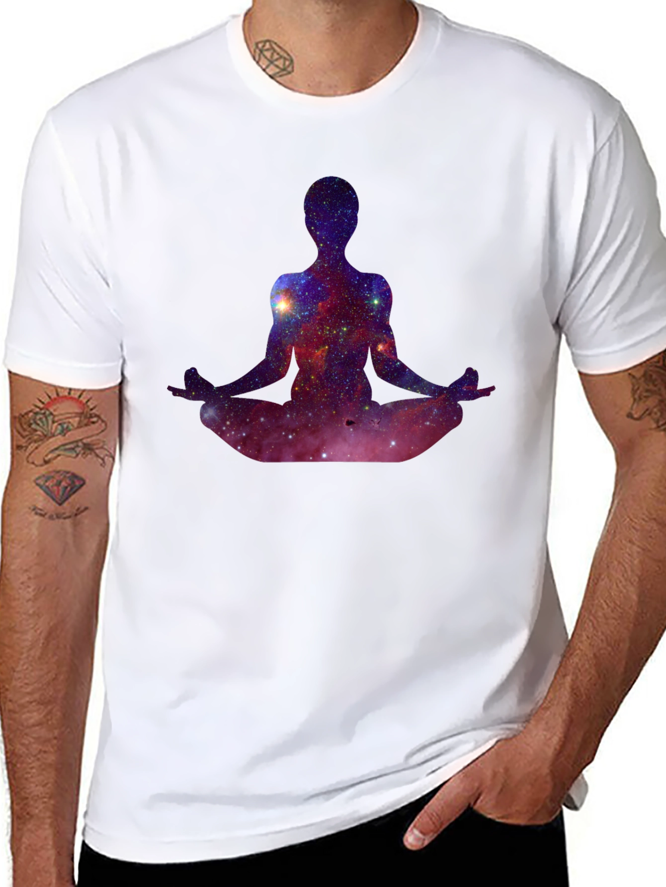 Cosmic Meditation T-Shirt - Galaxy Yoga Tee
