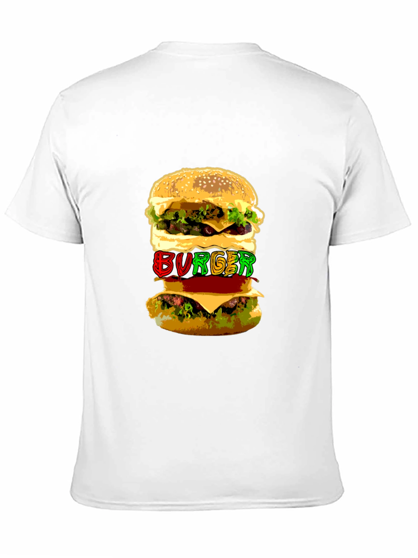 Burger Graphic Print Black T-Shirt