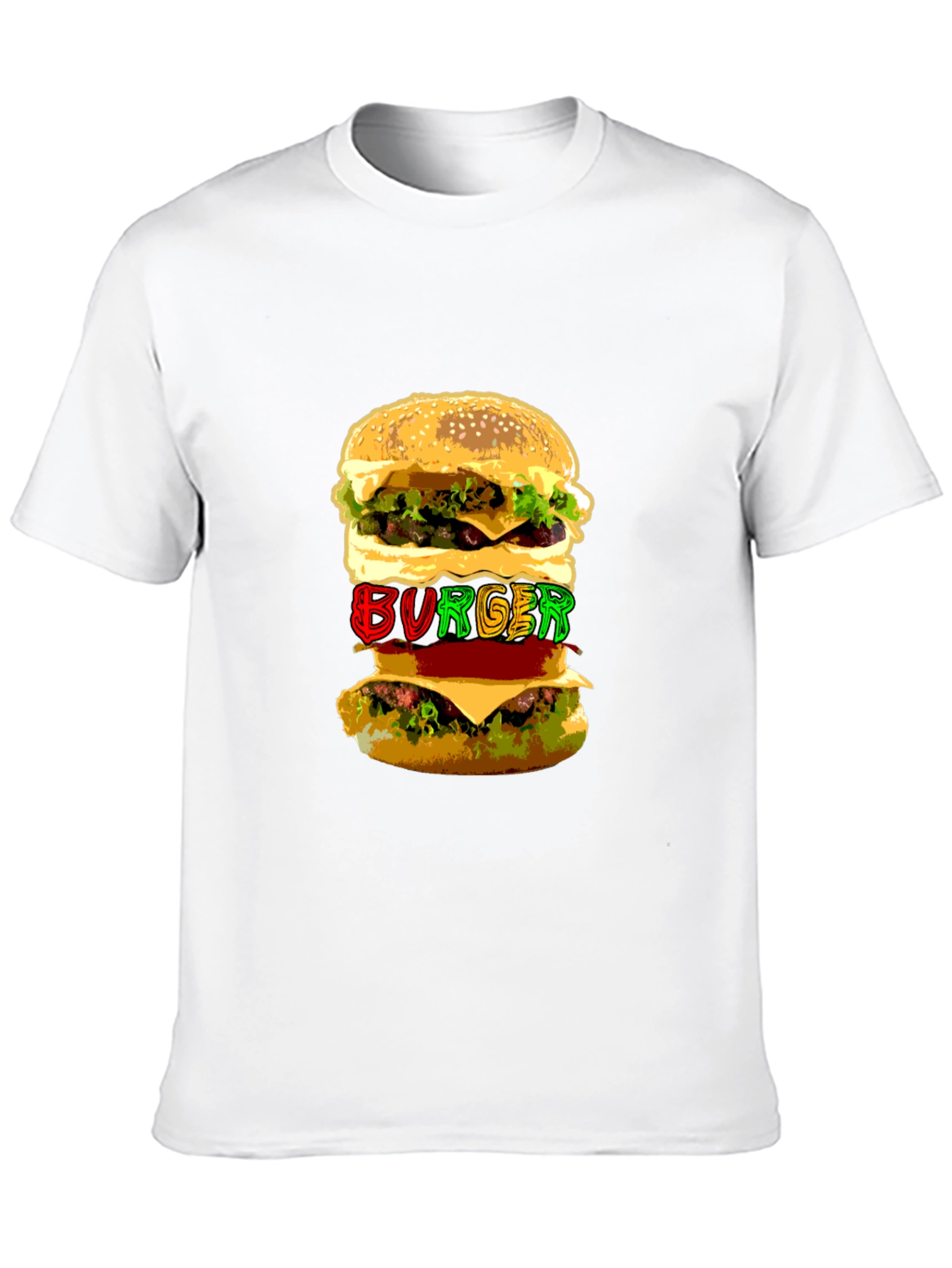 Burger Graphic Print Black T-Shirt