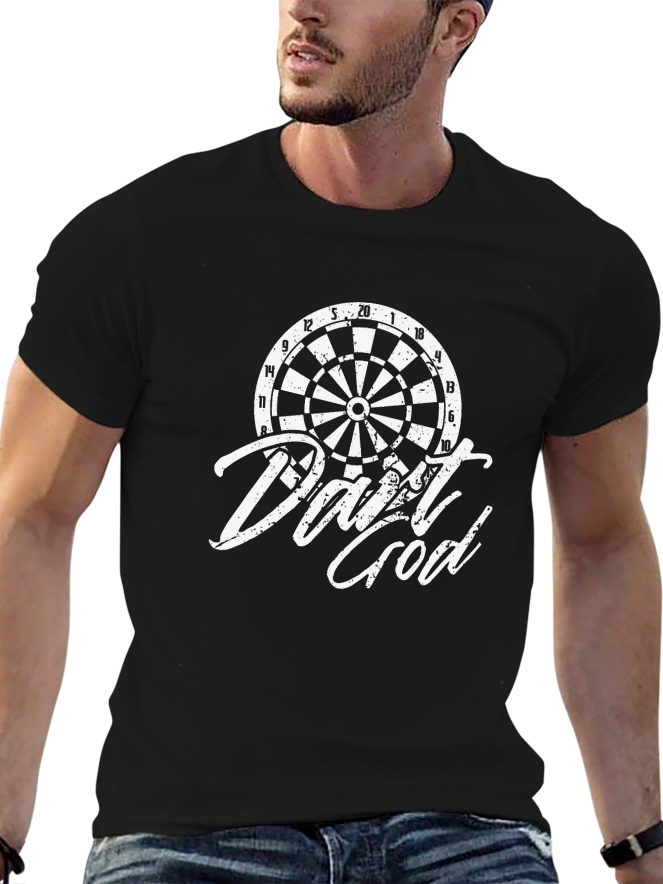 Dart God Graphic Tee - Black Casual T-Shirt