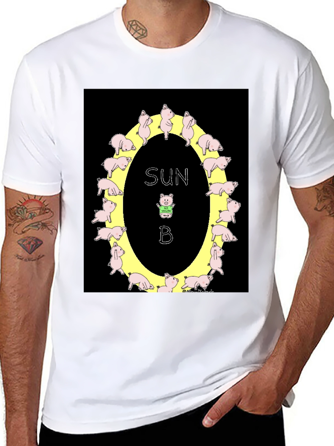 Sun B Vegan Pig T-Shirt