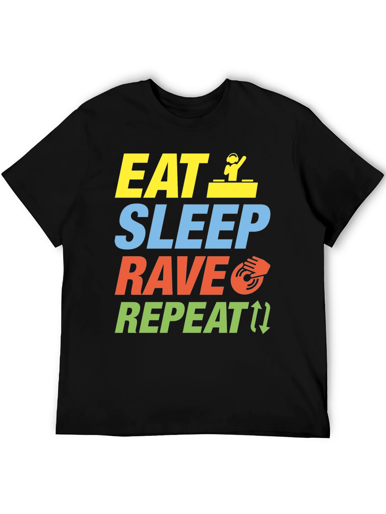 Eat Sleep Rave Repeat Graphic T-Shirt