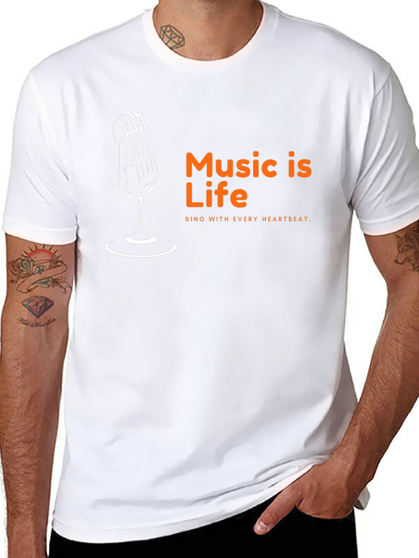 Music is Life Graphic Tee - Sing With Heartbeat