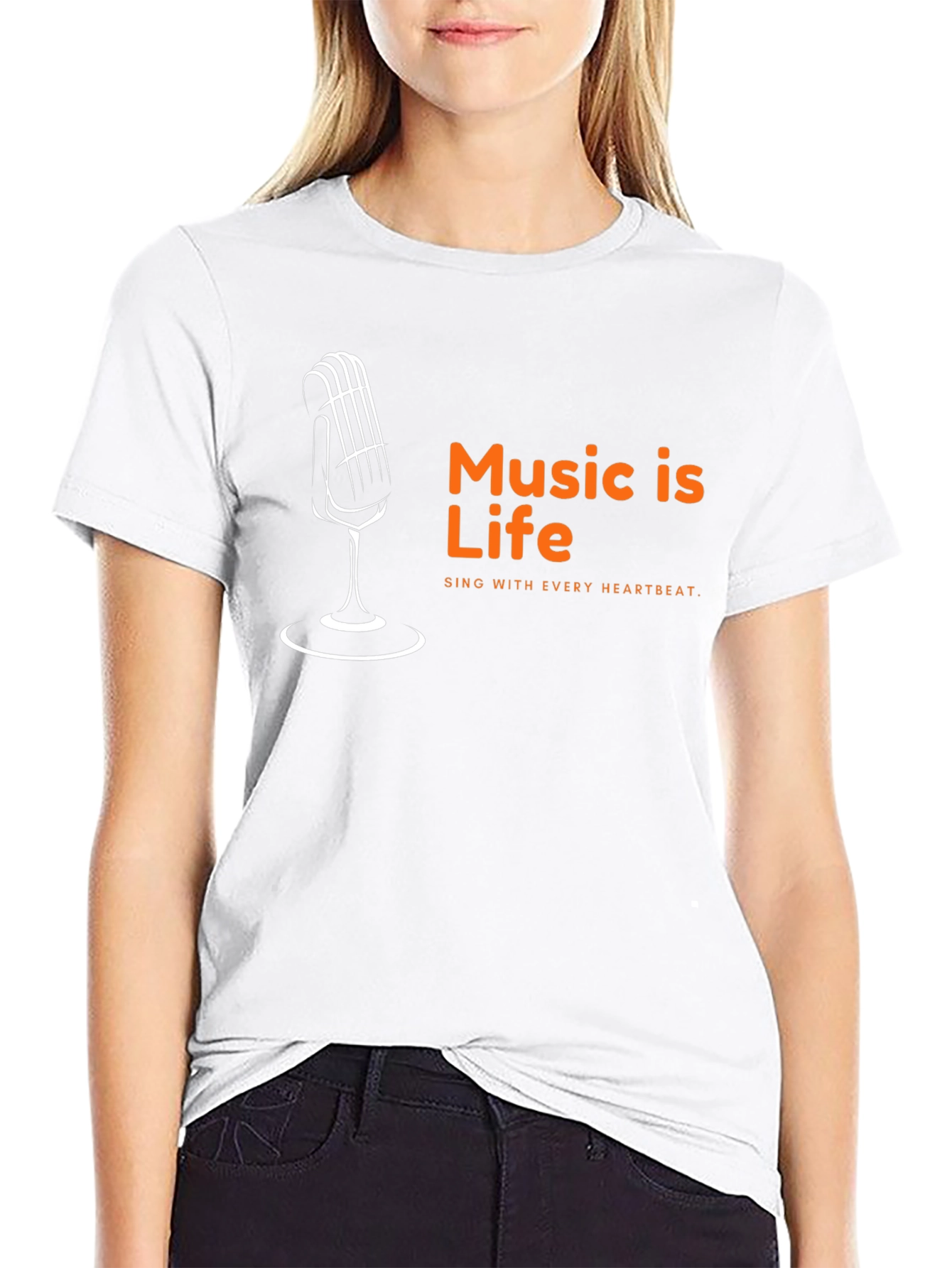 Music is Life Graphic Tee - Sing With Heartbeat