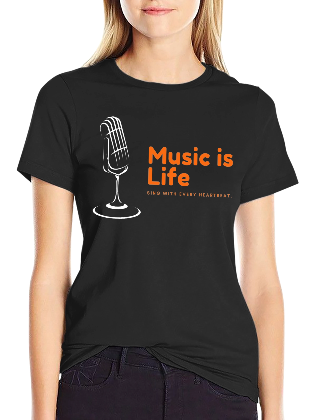 Music is Life Graphic Tee - Sing With Heartbeat