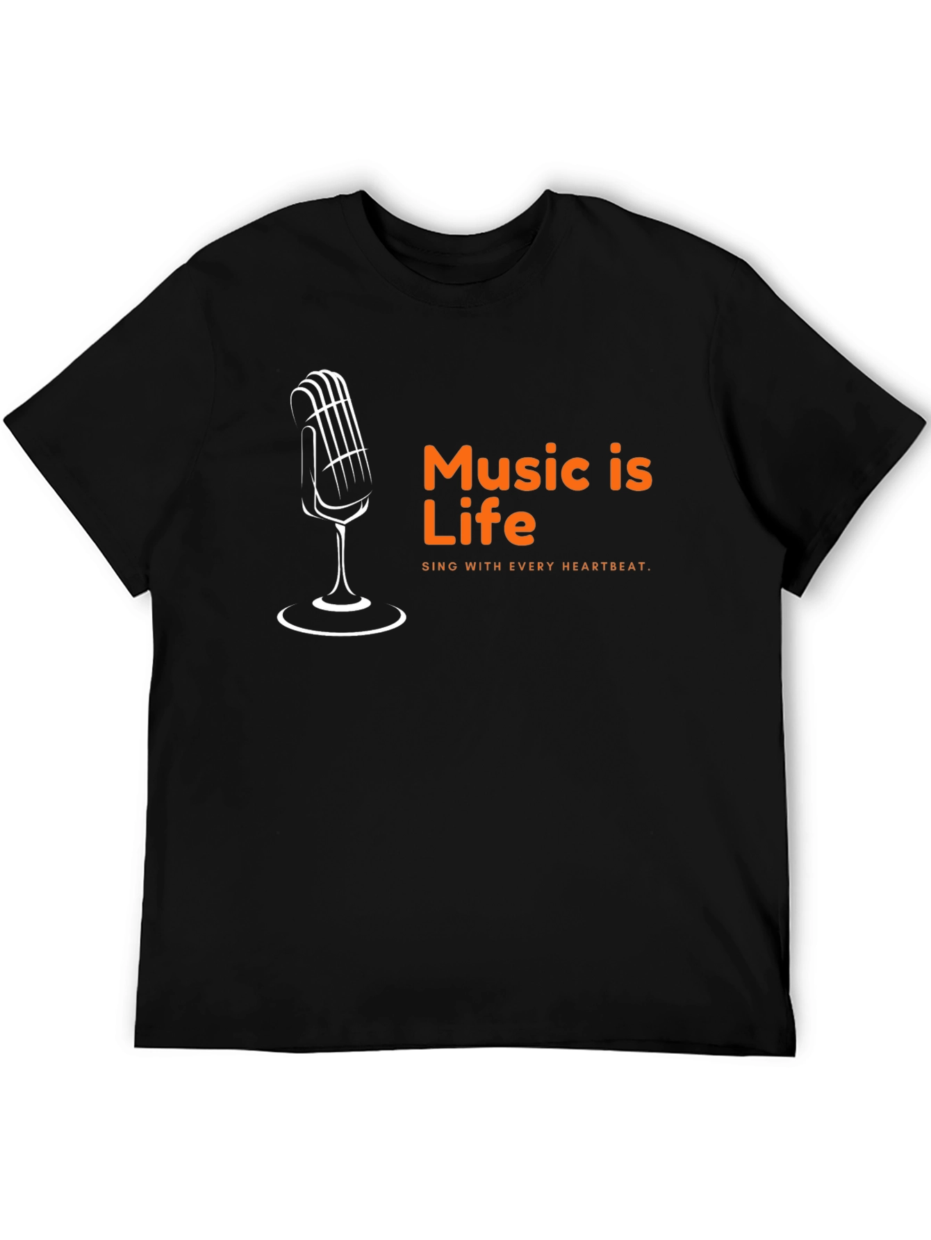 Music is Life Graphic Tee - Sing With Heartbeat