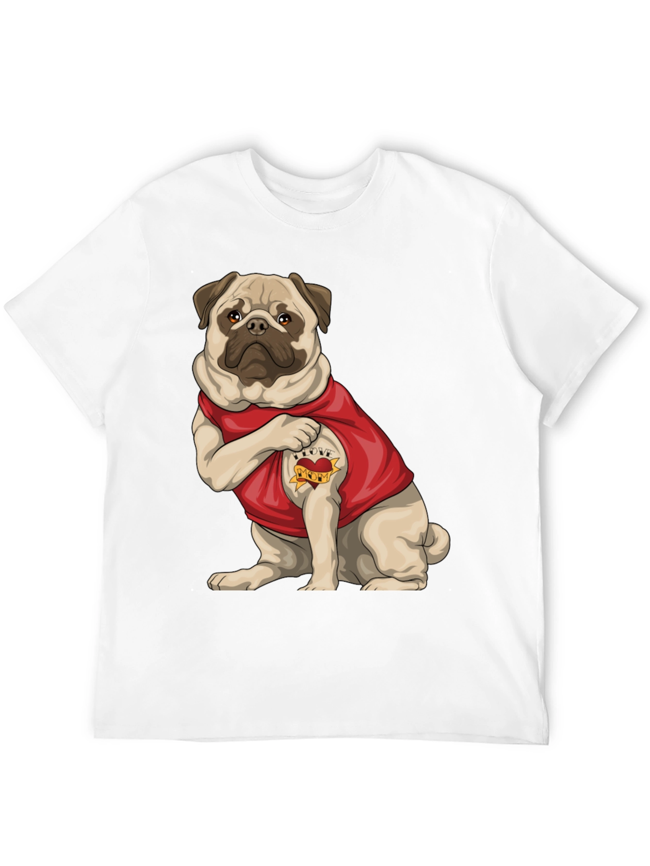 Pug I Love Mom T-Shirt – Cute Dog Lover Tee