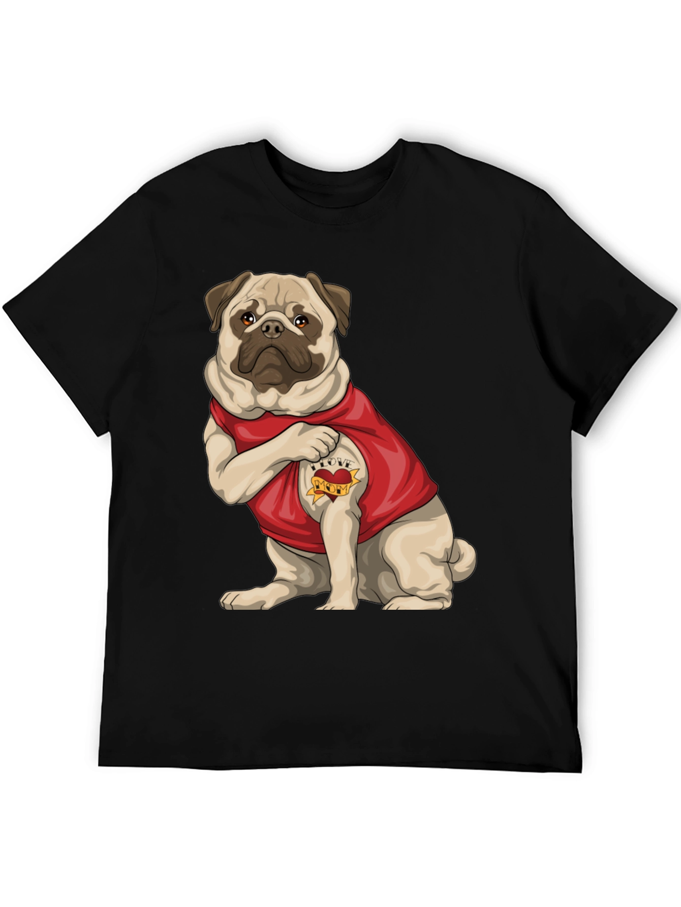 Pug I Love Mom T-Shirt – Cute Dog Lover Tee