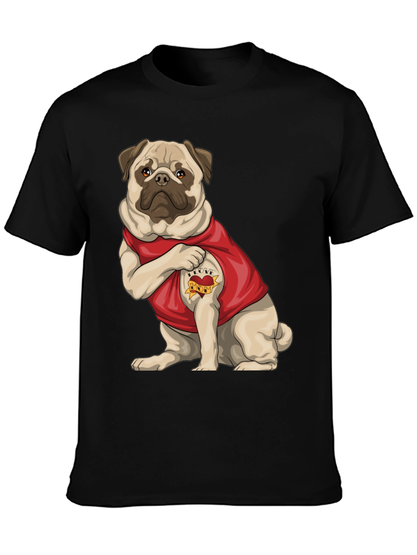 Pug I Love Mom T-Shirt – Cute Dog Lover Tee