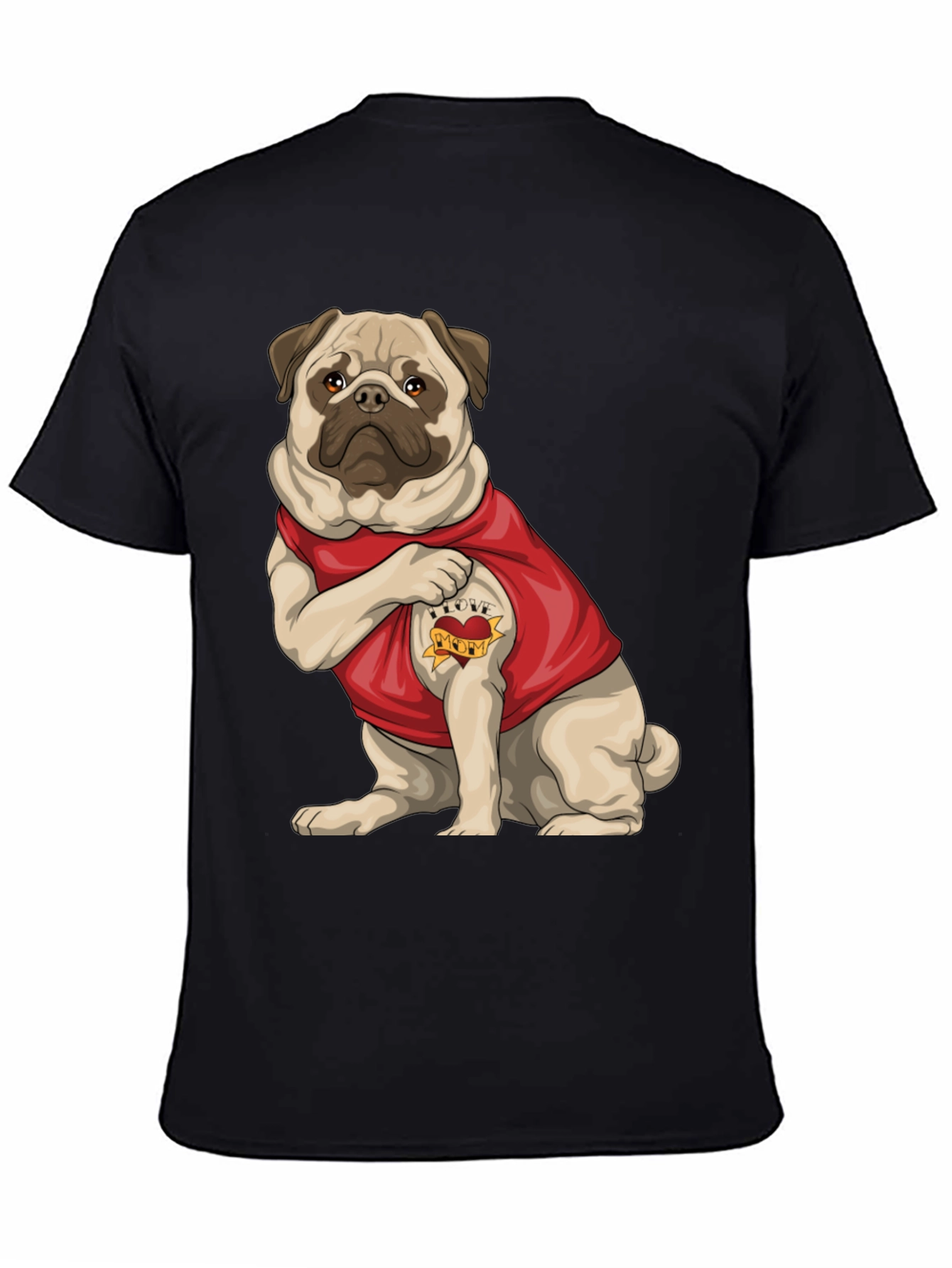 Pug I Love Mom T-Shirt – Cute Dog Lover Tee