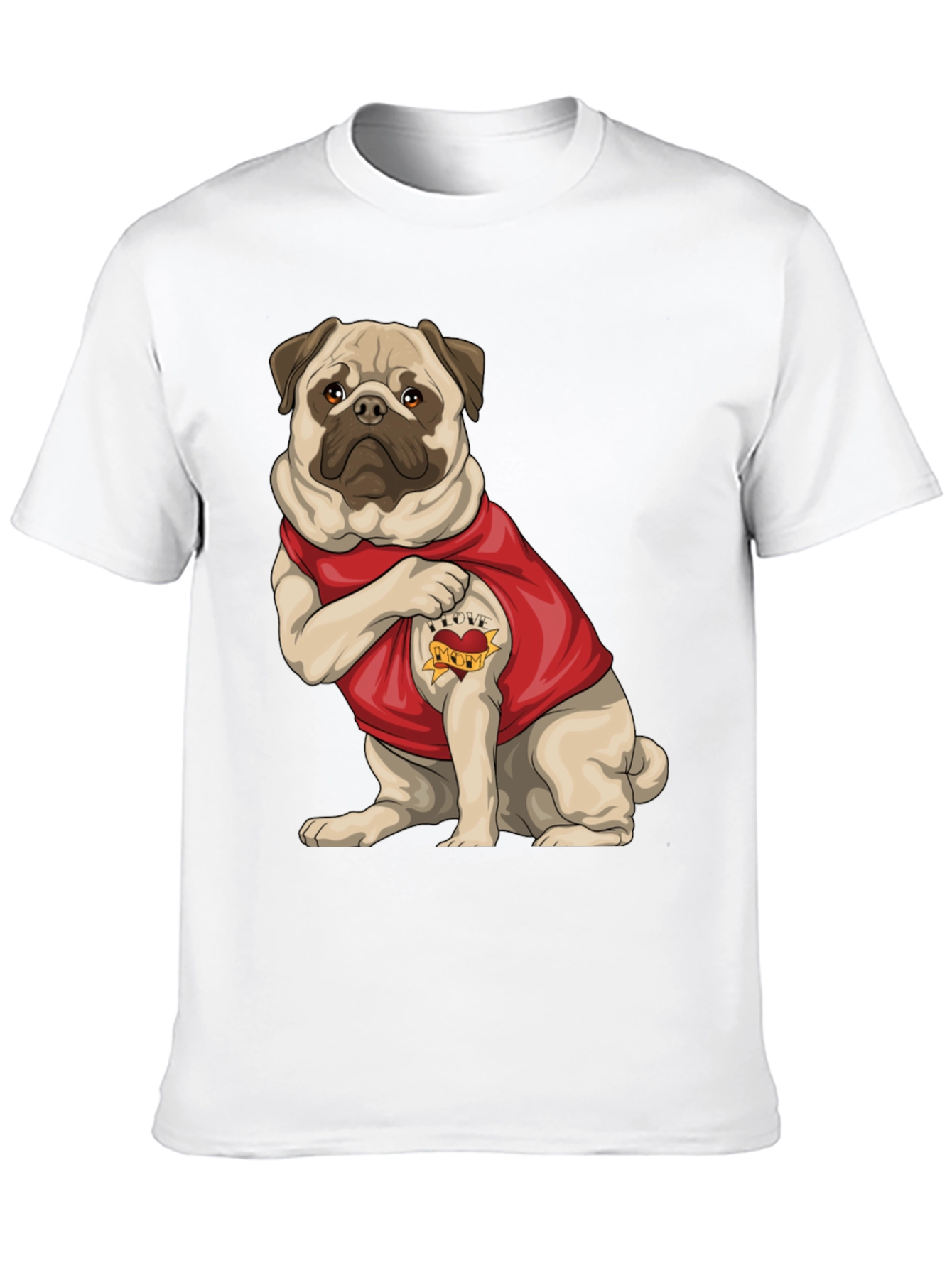 Pug I Love Mom T-Shirt – Cute Dog Lover Tee