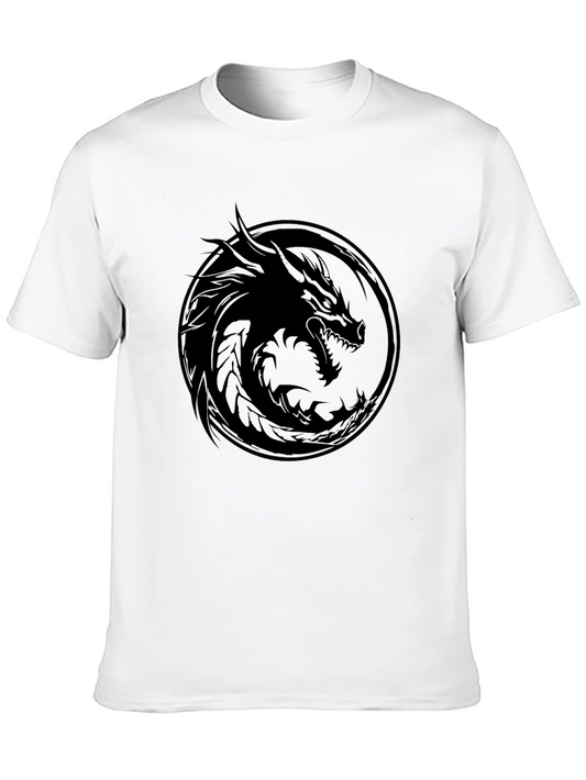 Dragon Circle Graphic Black T-Shirt