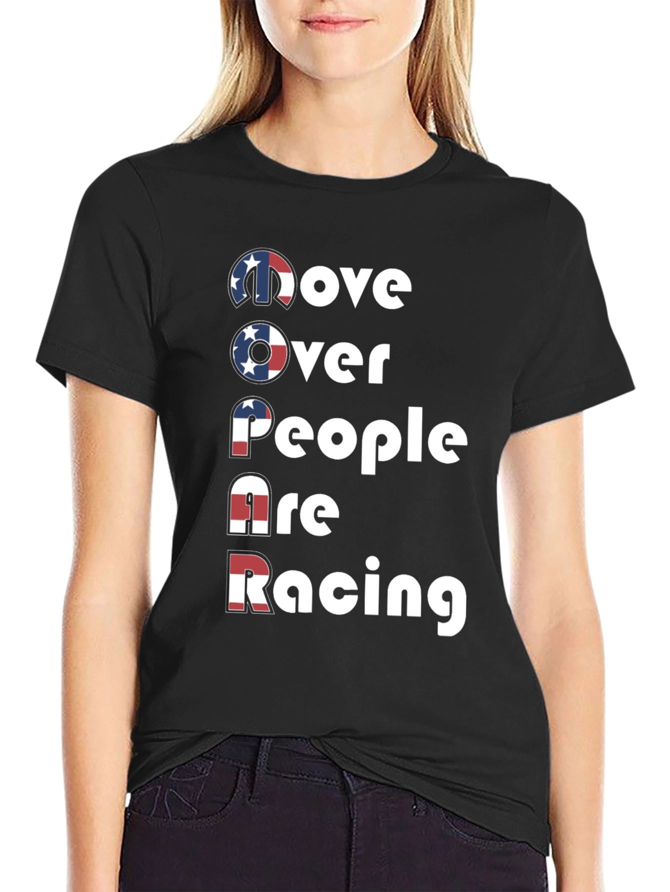 Move Over Mopar Racing Tee - Patriotic Design