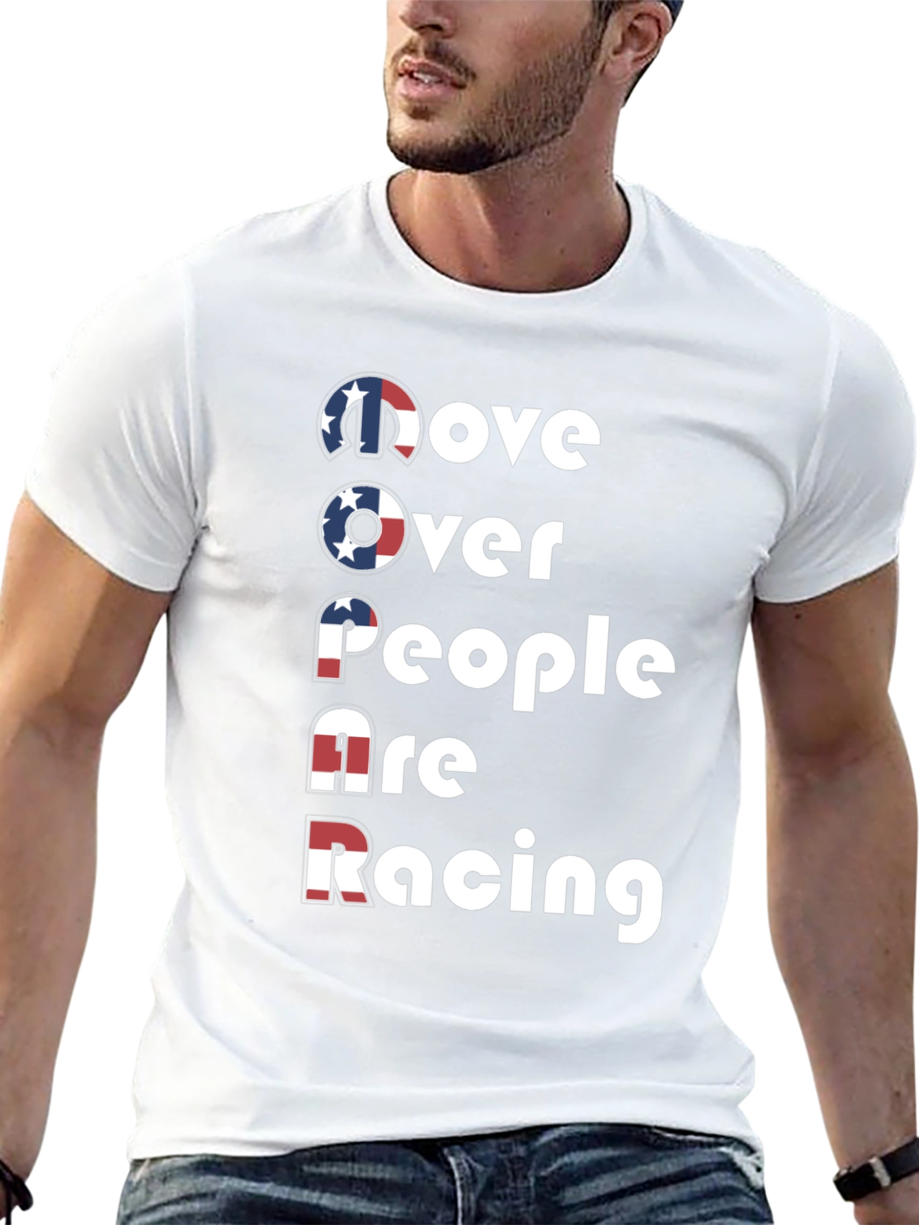 Move Over Mopar Racing Tee - Patriotic Design