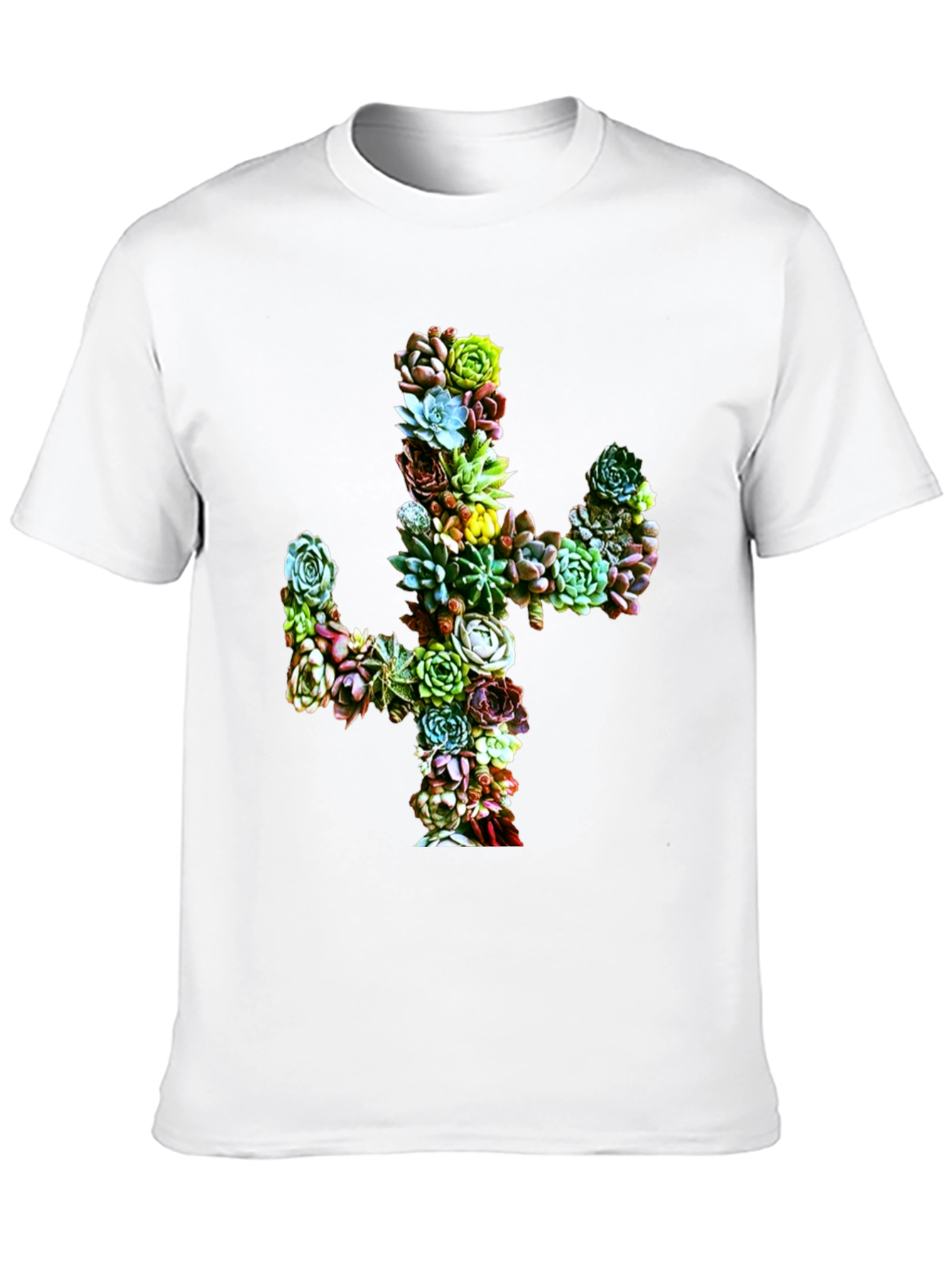 Succulent Cactus Graphic Tee - Black Unisex T-Shirt