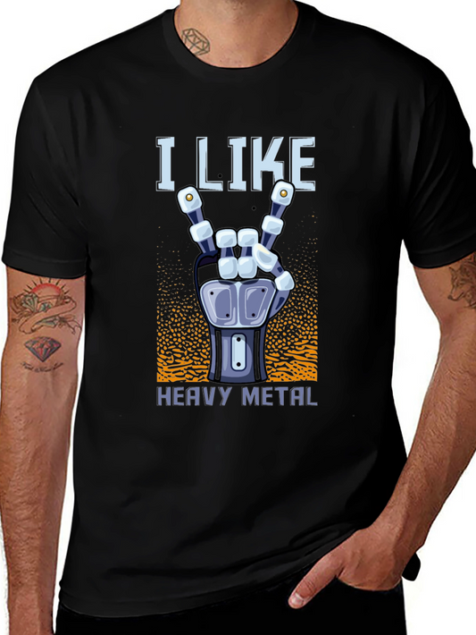 I Like Heavy Metal Robot Hand T-Shirt