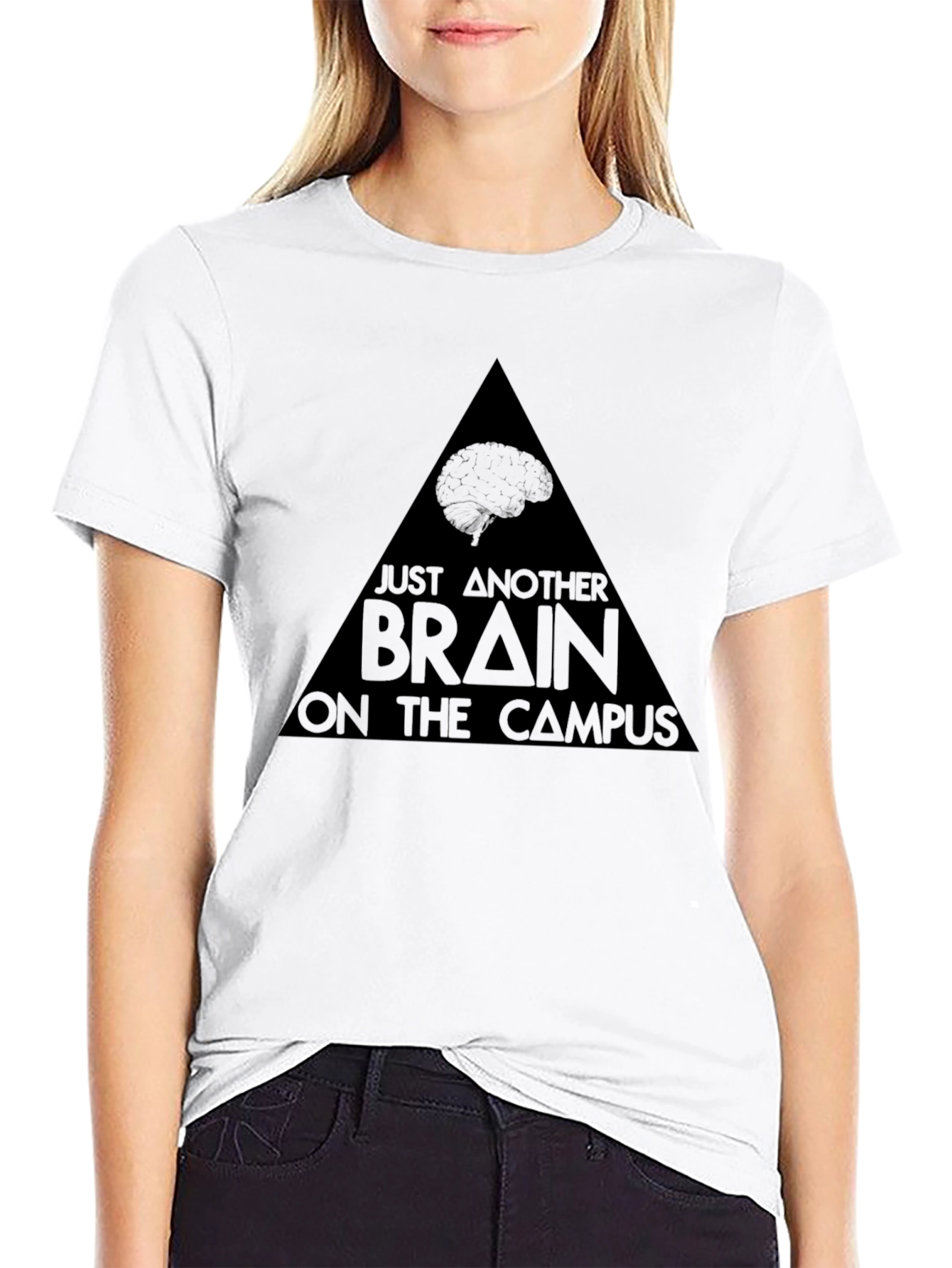 Brain on Campus Graphic Tee - Black Cotton T-Shirt