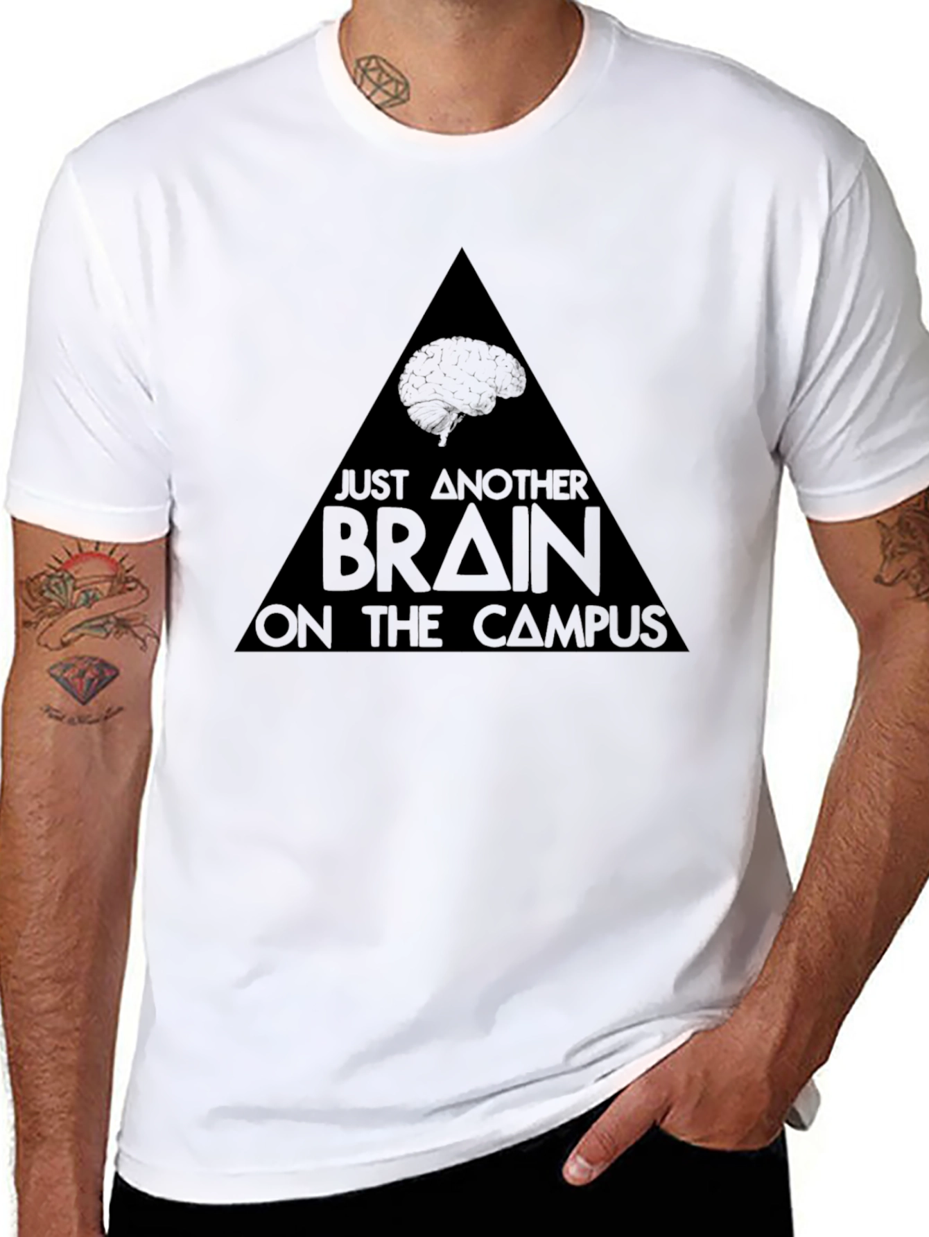 Brain on Campus Graphic Tee - Black Cotton T-Shirt