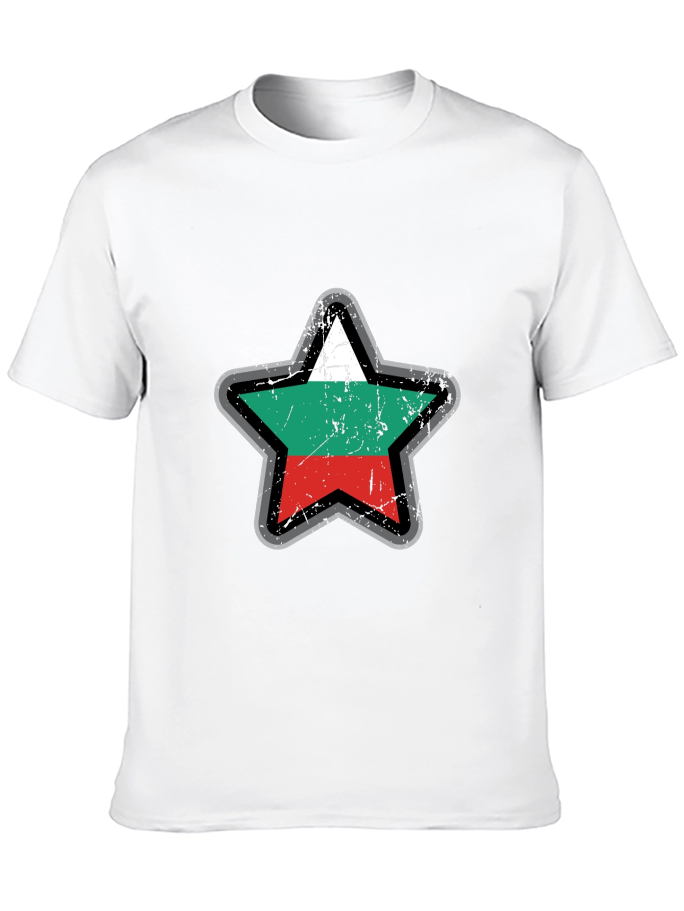 Bulgaria Flag Star T-Shirt - Grunge Style