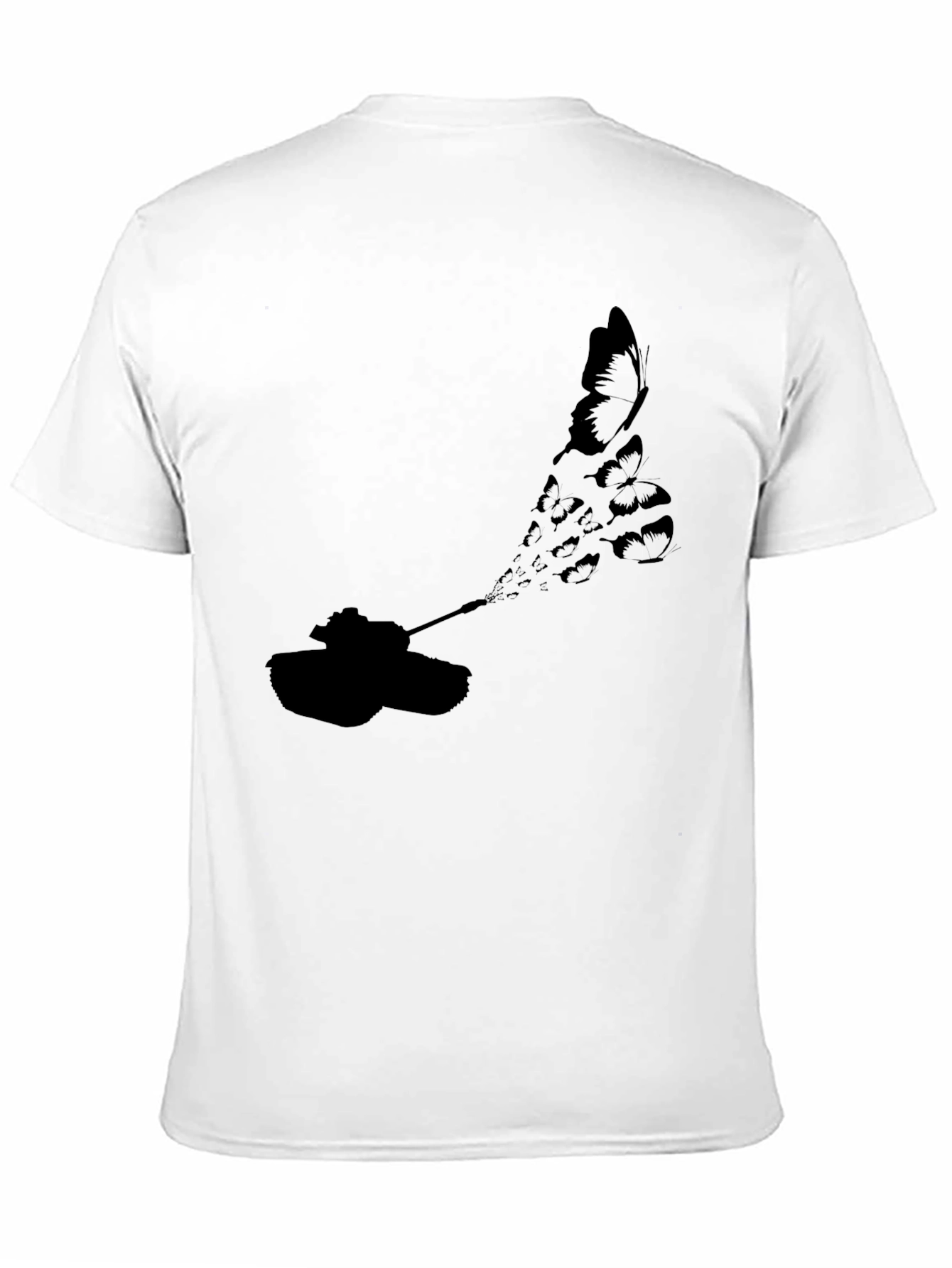 Tank Butterfly Graphic Tee - Black Cotton