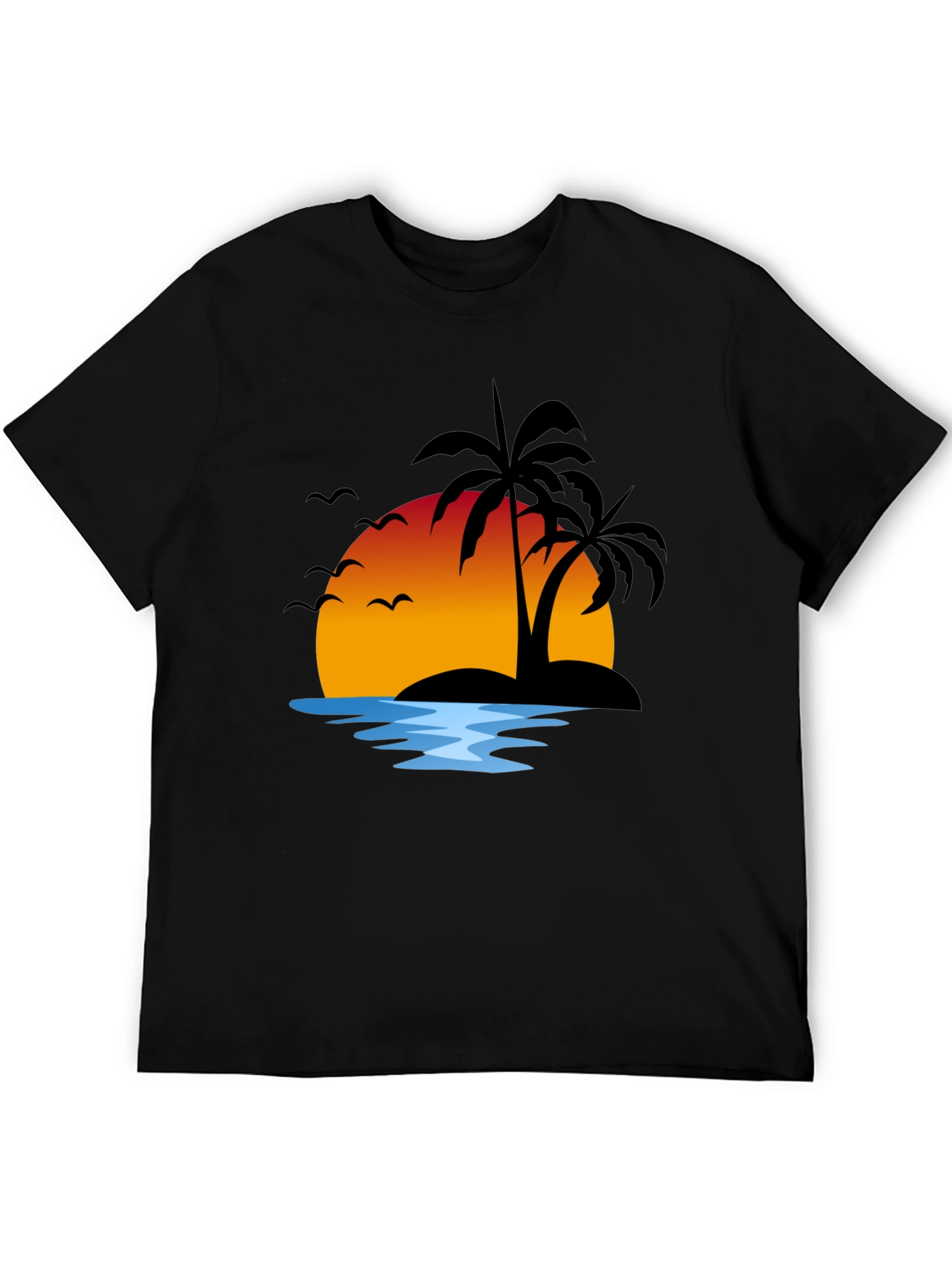 Sunset Island Graphic Tee - Black