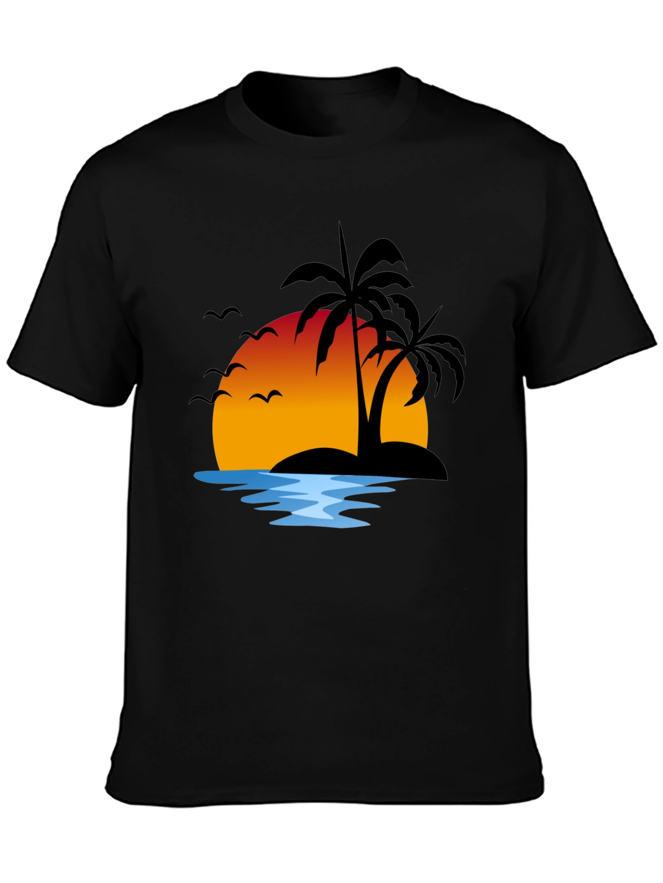 Sunset Island Graphic Tee - Black