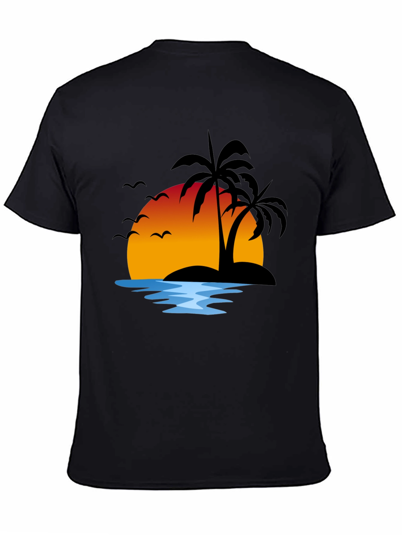 Sunset Island Graphic Tee - Black