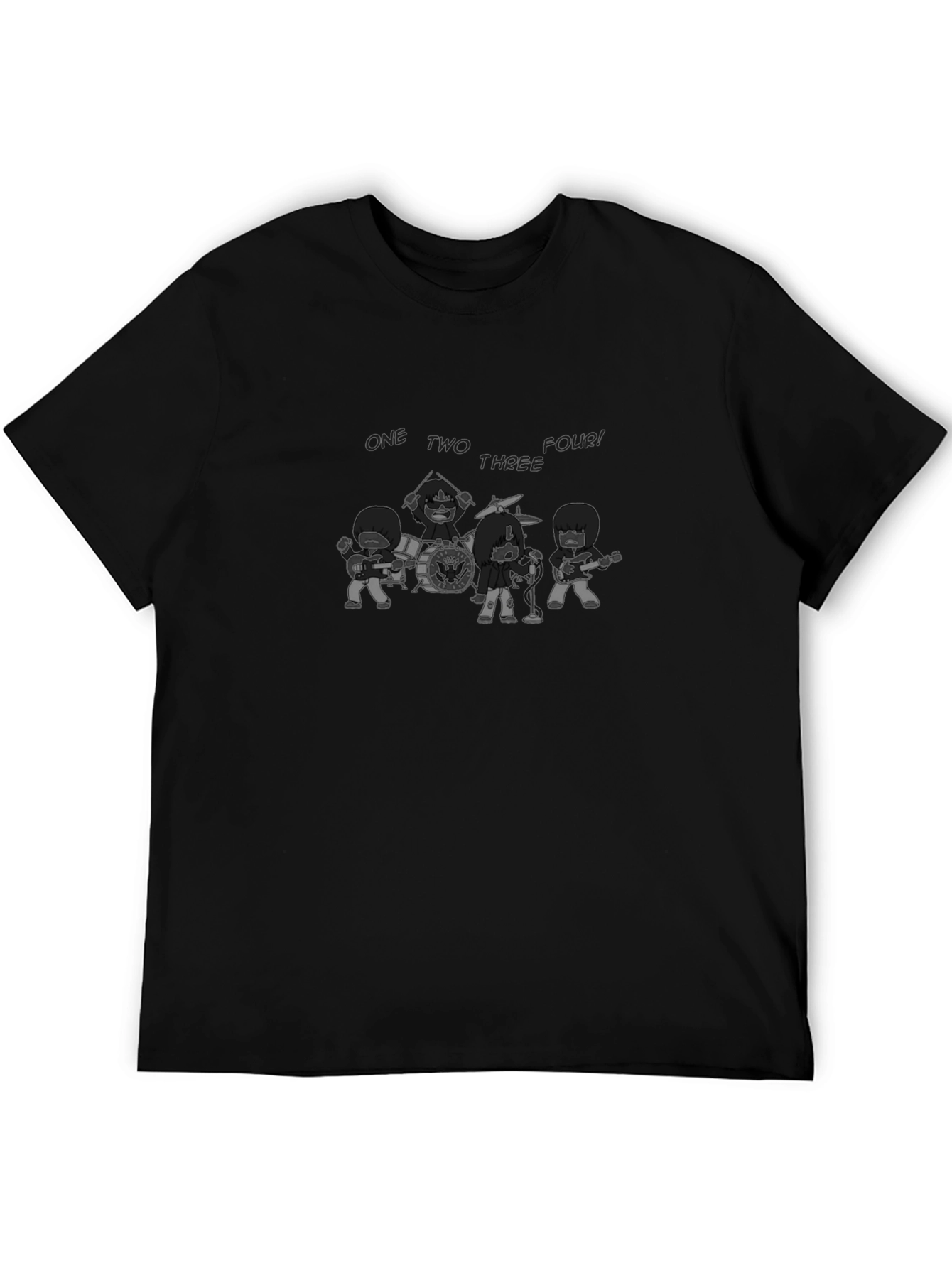 Black Cartoon Band T-Shirt