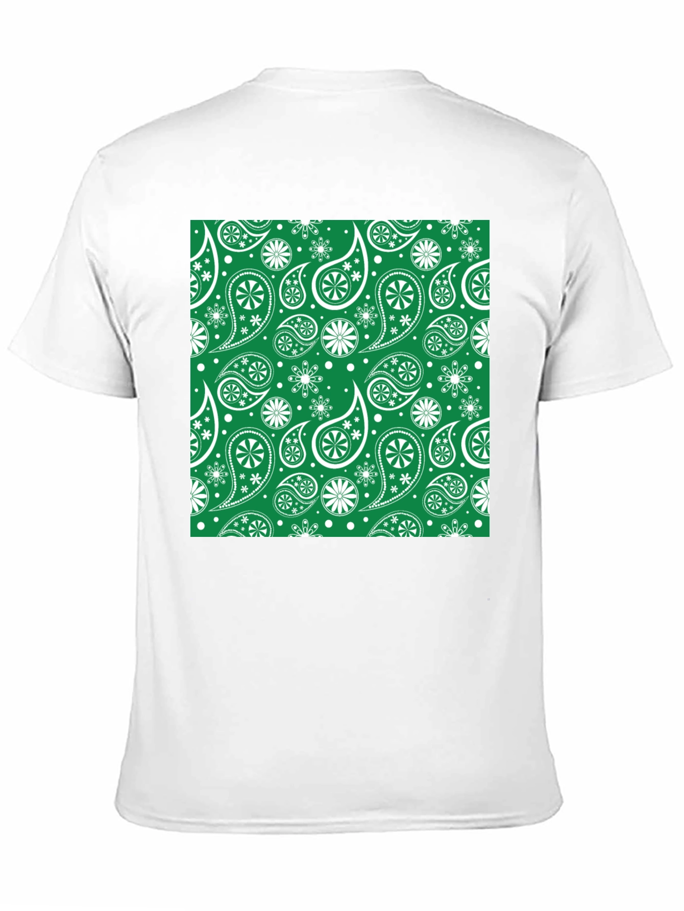 Paisley Print T-Shirt - Emerald Green Design