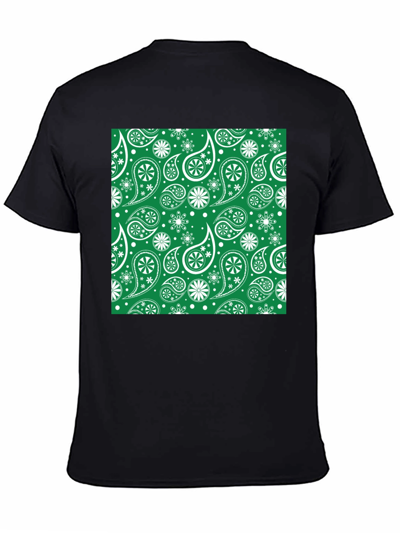 Paisley Print T-Shirt - Emerald Green Design