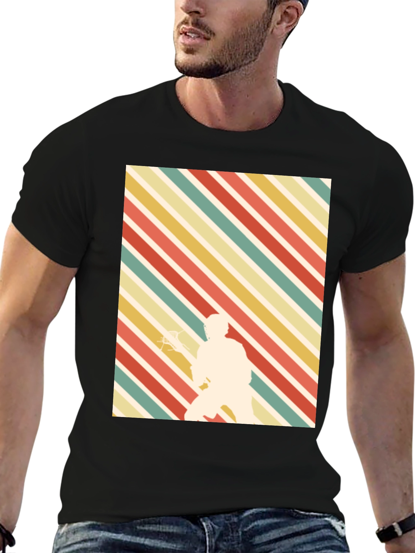 Retro Lacrosse Player T-Shirt