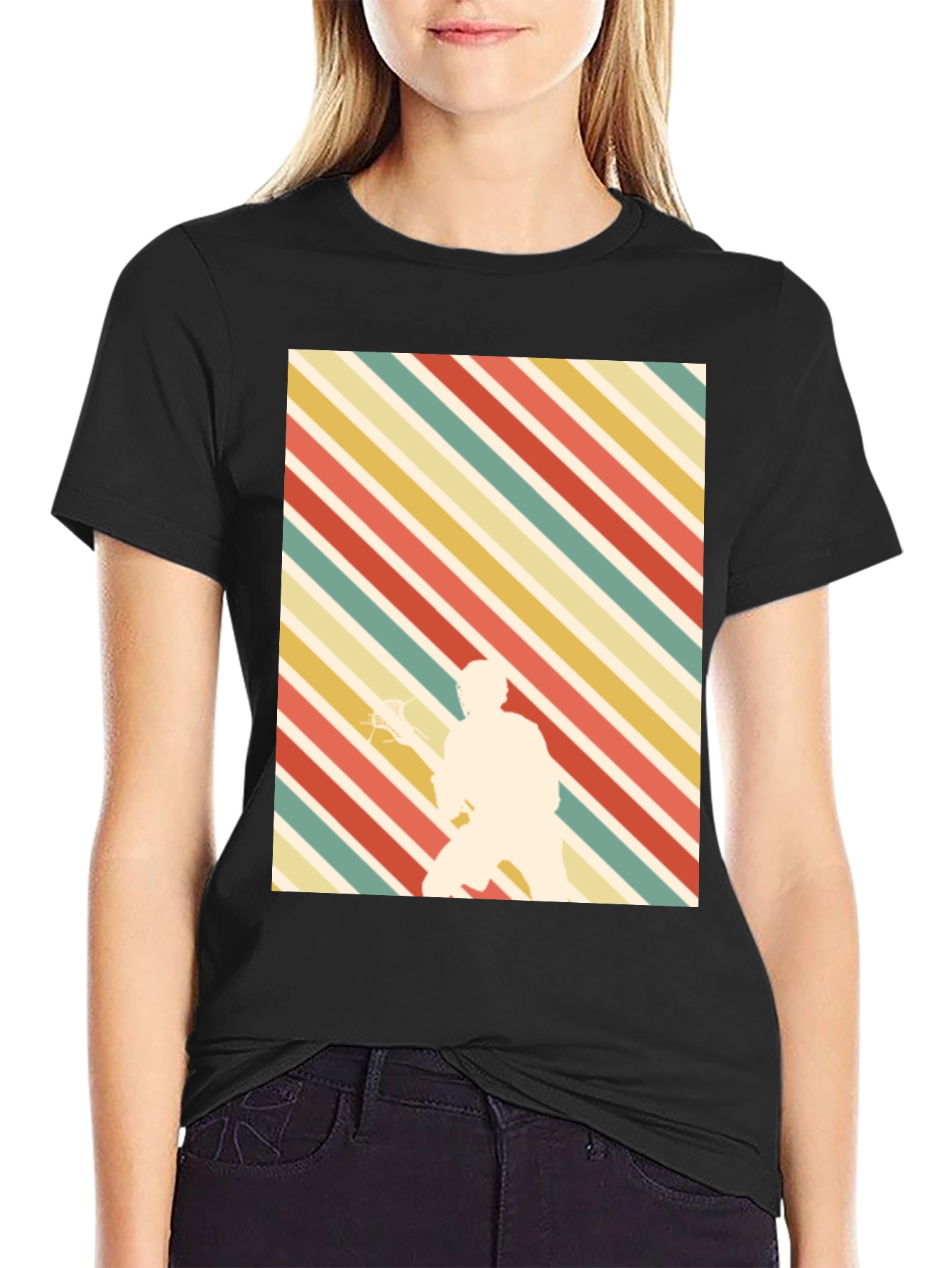 Retro Lacrosse Player T-Shirt