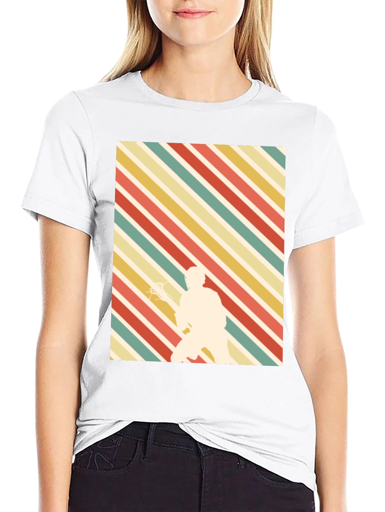 Retro Lacrosse Player T-Shirt