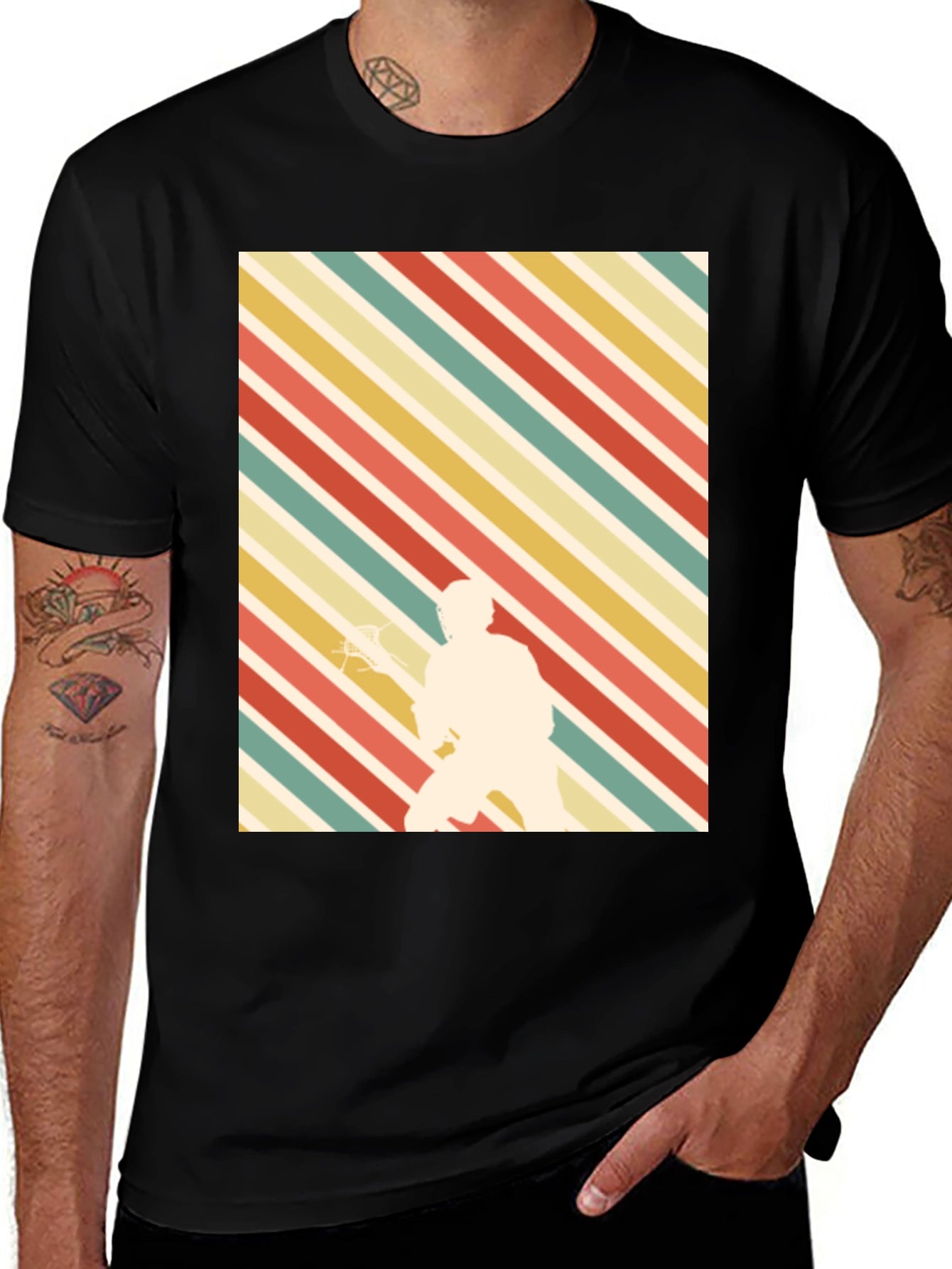 Retro Lacrosse Player T-Shirt