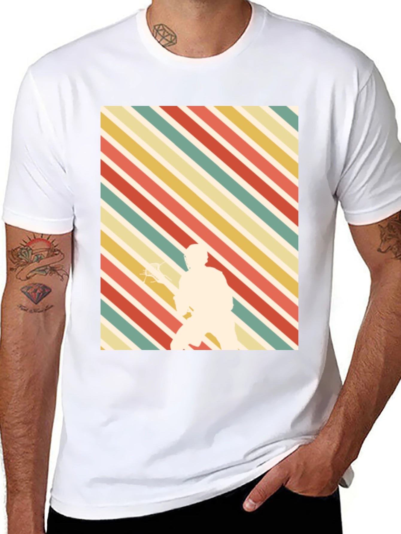 Retro Lacrosse Player T-Shirt