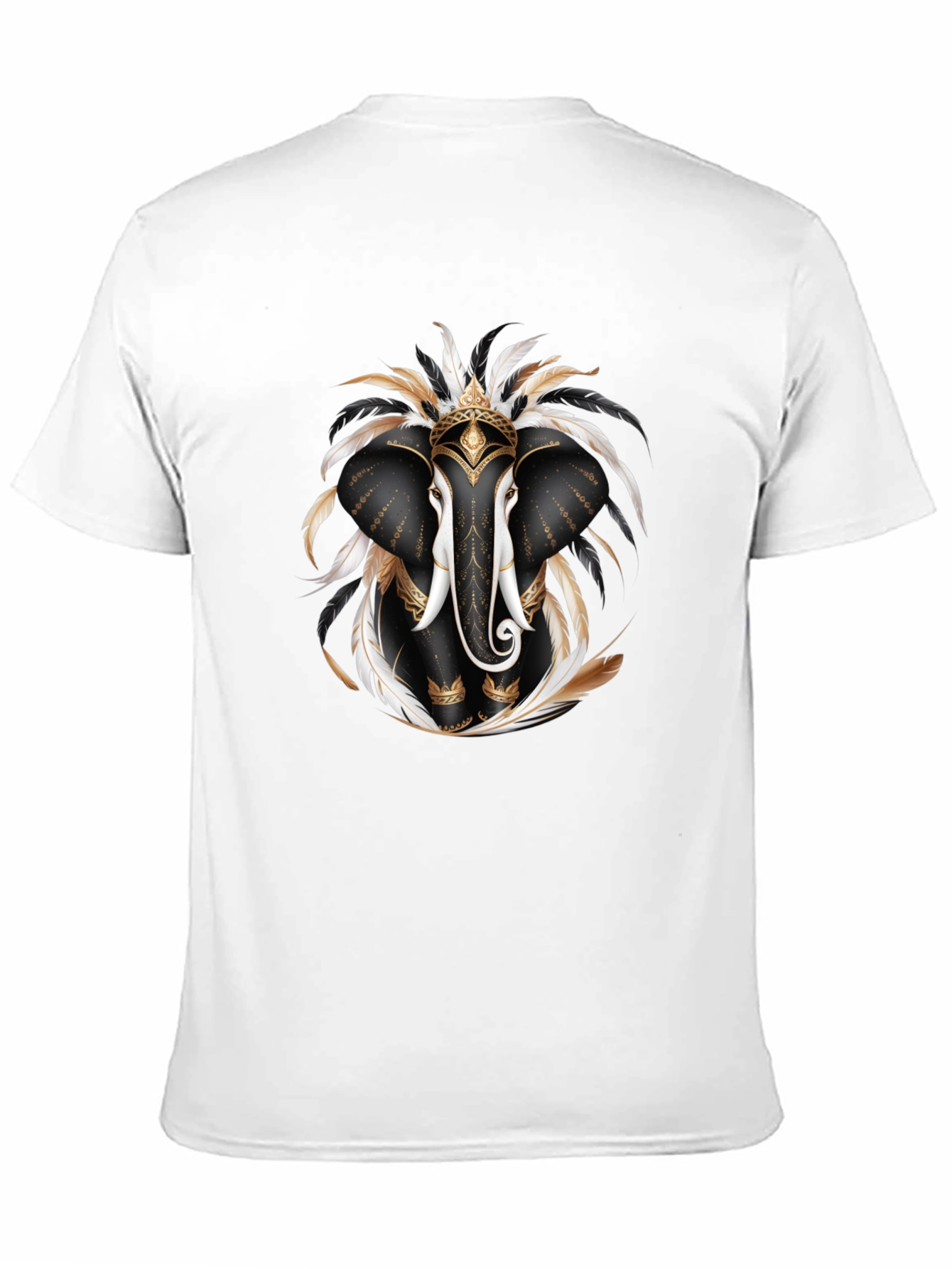 Elephant Feather T-Shirt Black Graphic Tee