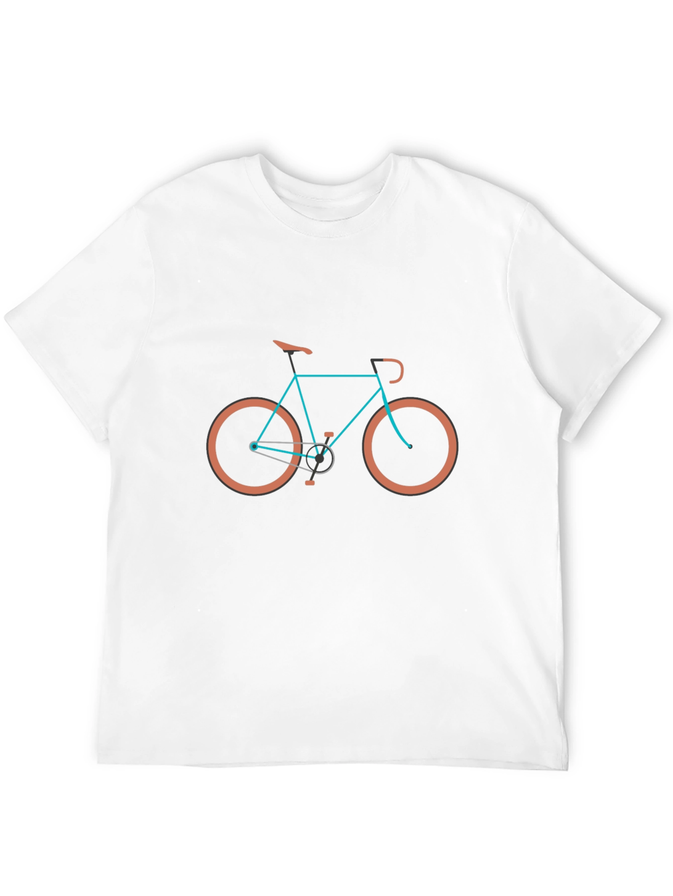 Stylish Bike Graphic Tee - Black Cotton Blend