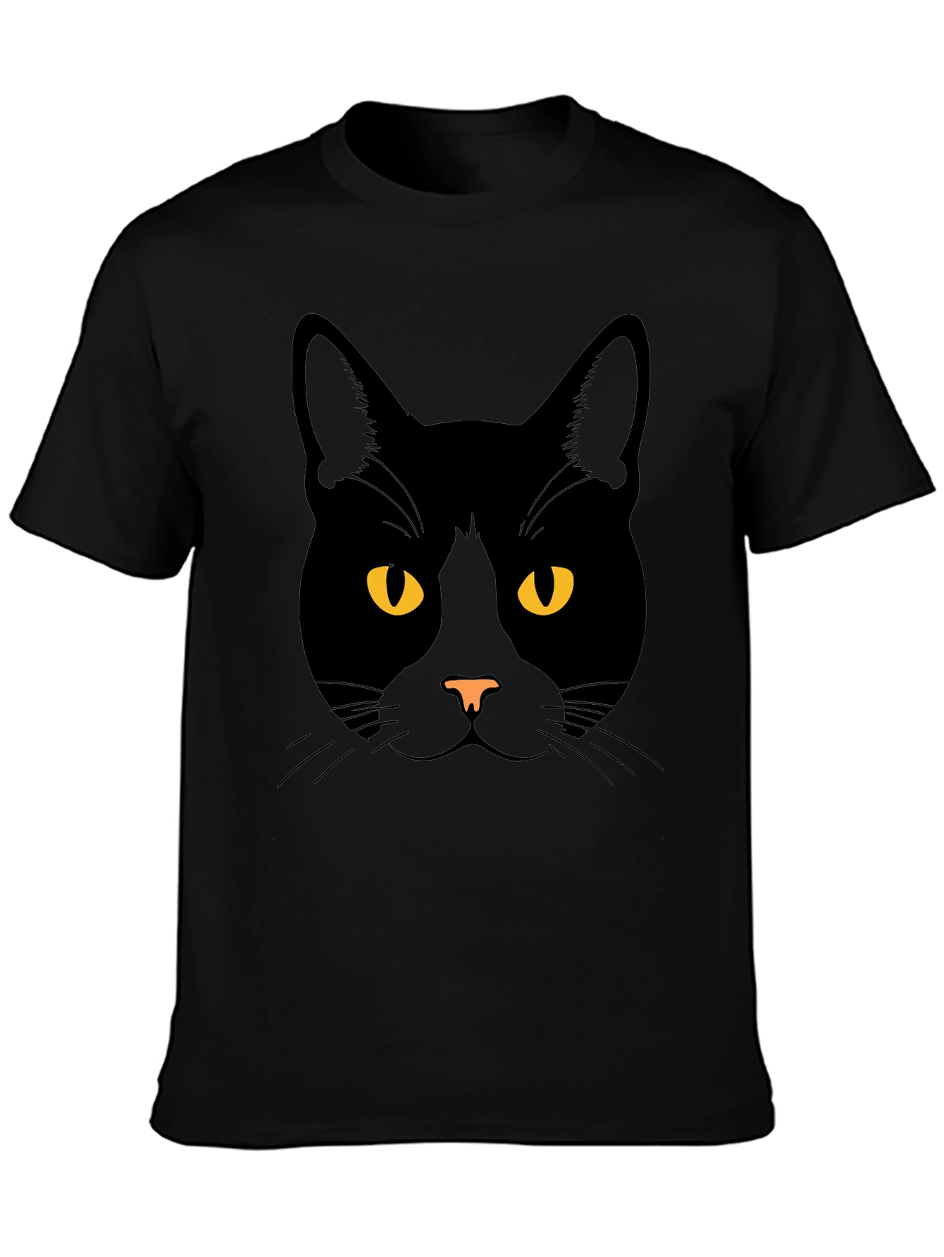 Black Cat Face Graphic Tee