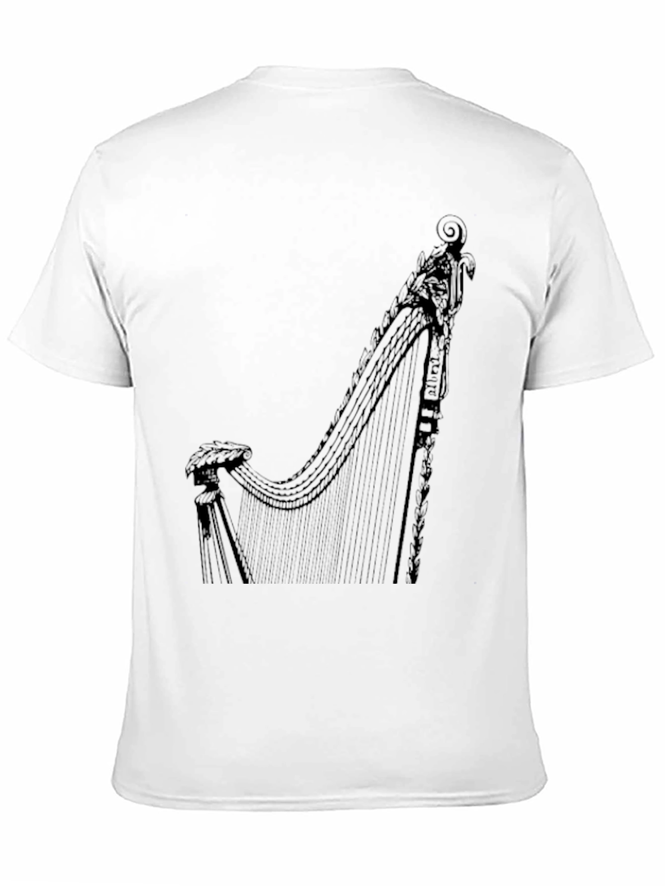 Harp Graphic Black T-Shirt | Musician Style