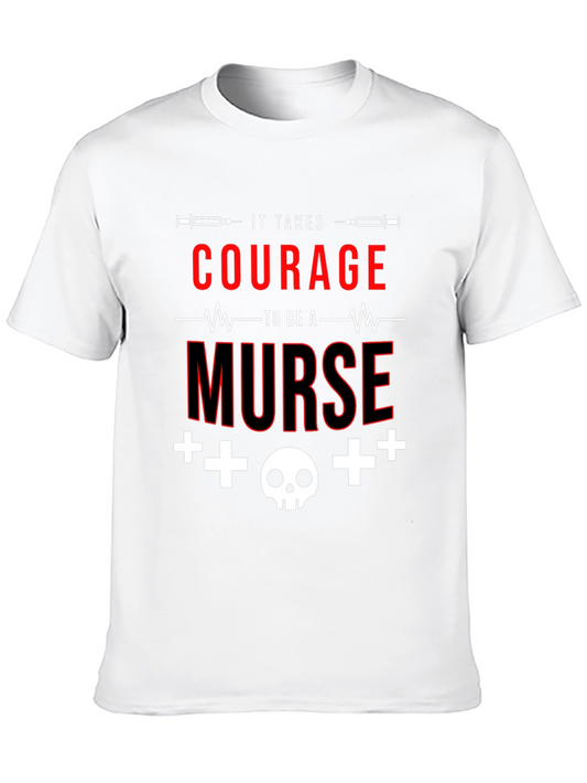 Courage Nurse T-Shirt - Skull Graphic
