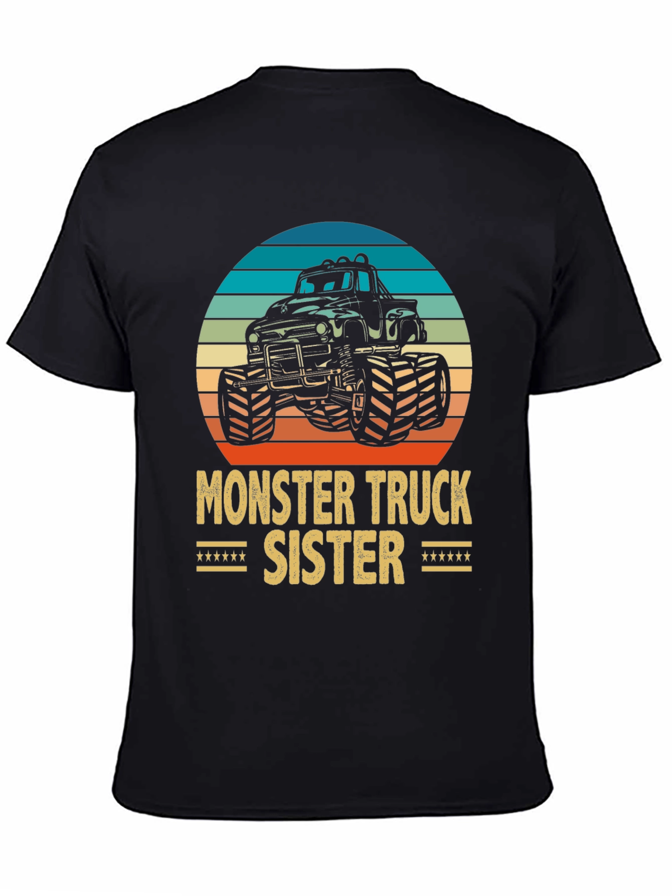 Monster Truck Sister Graphic Tee - Black Cotton Blend