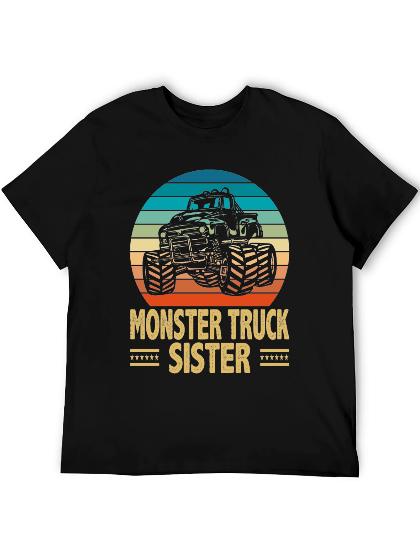 Monster Truck Sister Graphic Tee - Black Cotton Blend