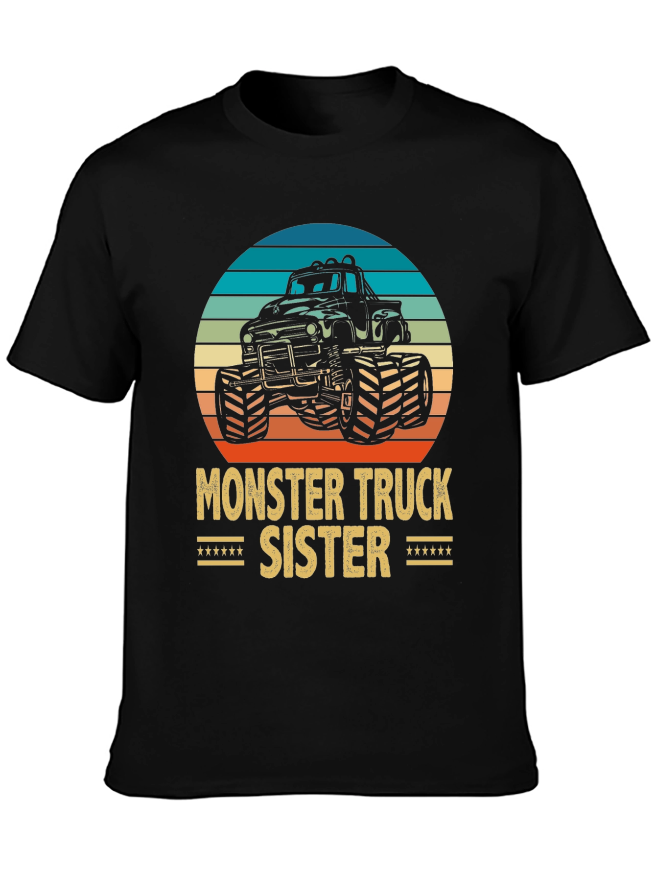 Monster Truck Sister Graphic Tee - Black Cotton Blend