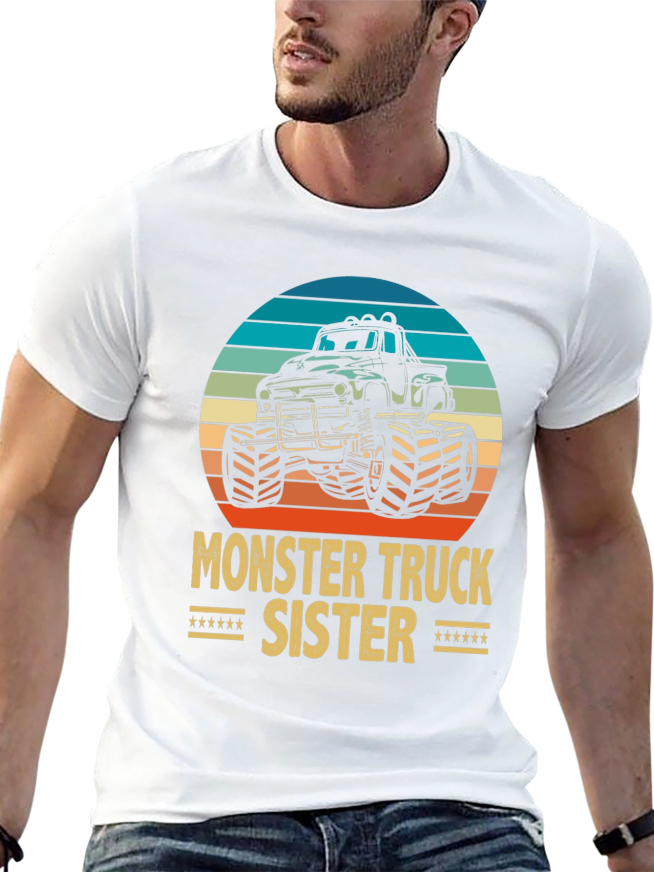 Monster Truck Sister Graphic Tee - Black Cotton Blend