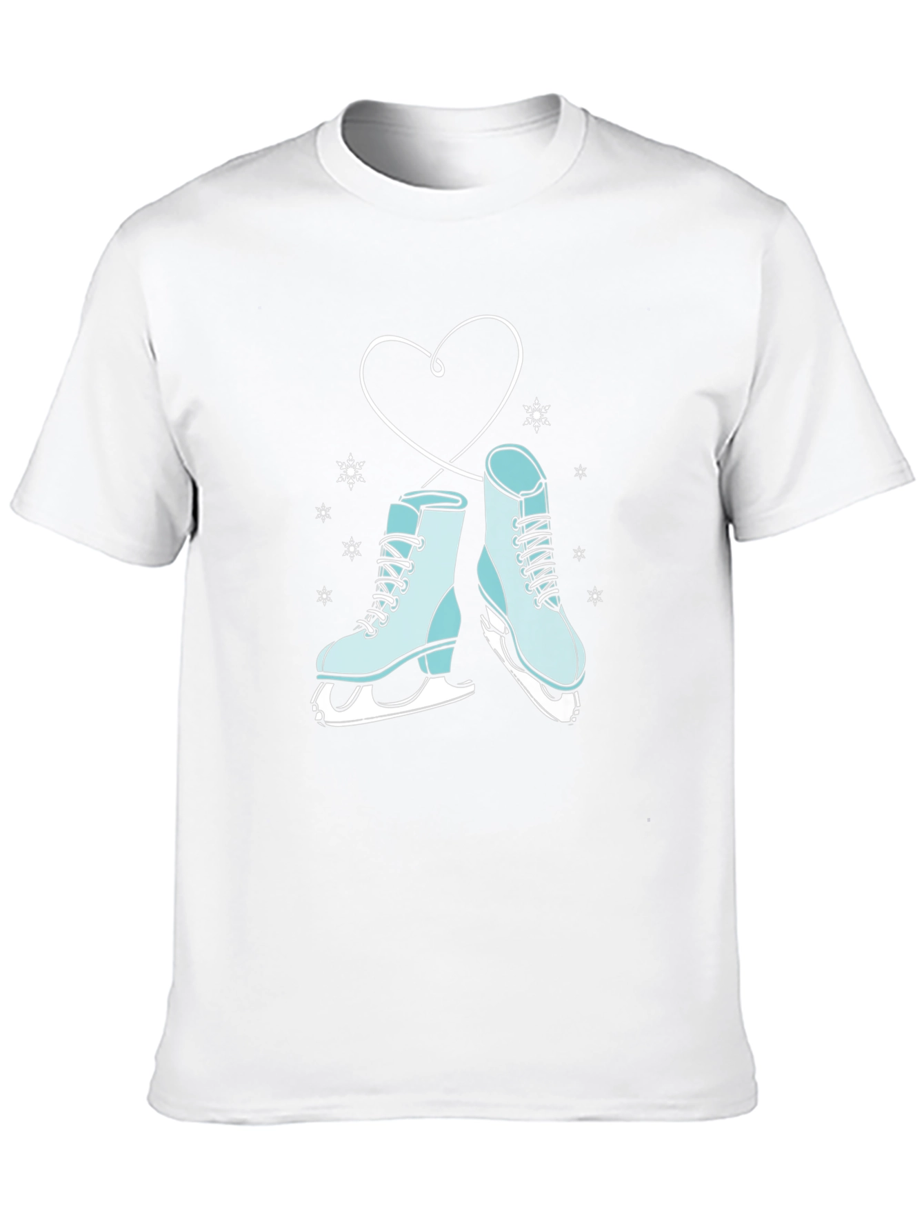 Ice Skate Heart Graphic Tee - Winter Fashion