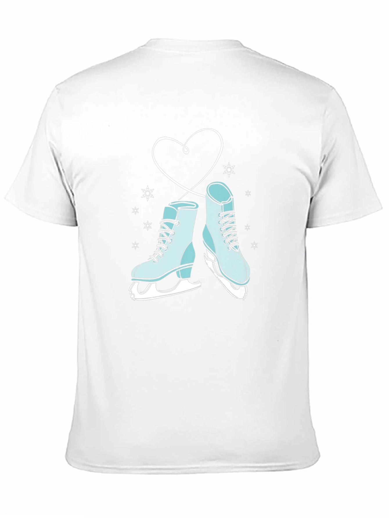 Ice Skate Heart Graphic Tee - Winter Fashion