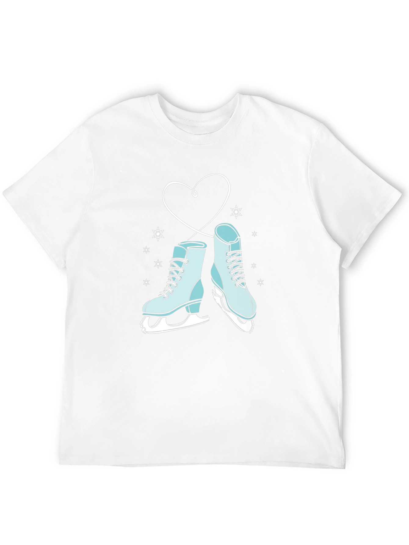 Ice Skate Heart Graphic Tee - Winter Fashion
